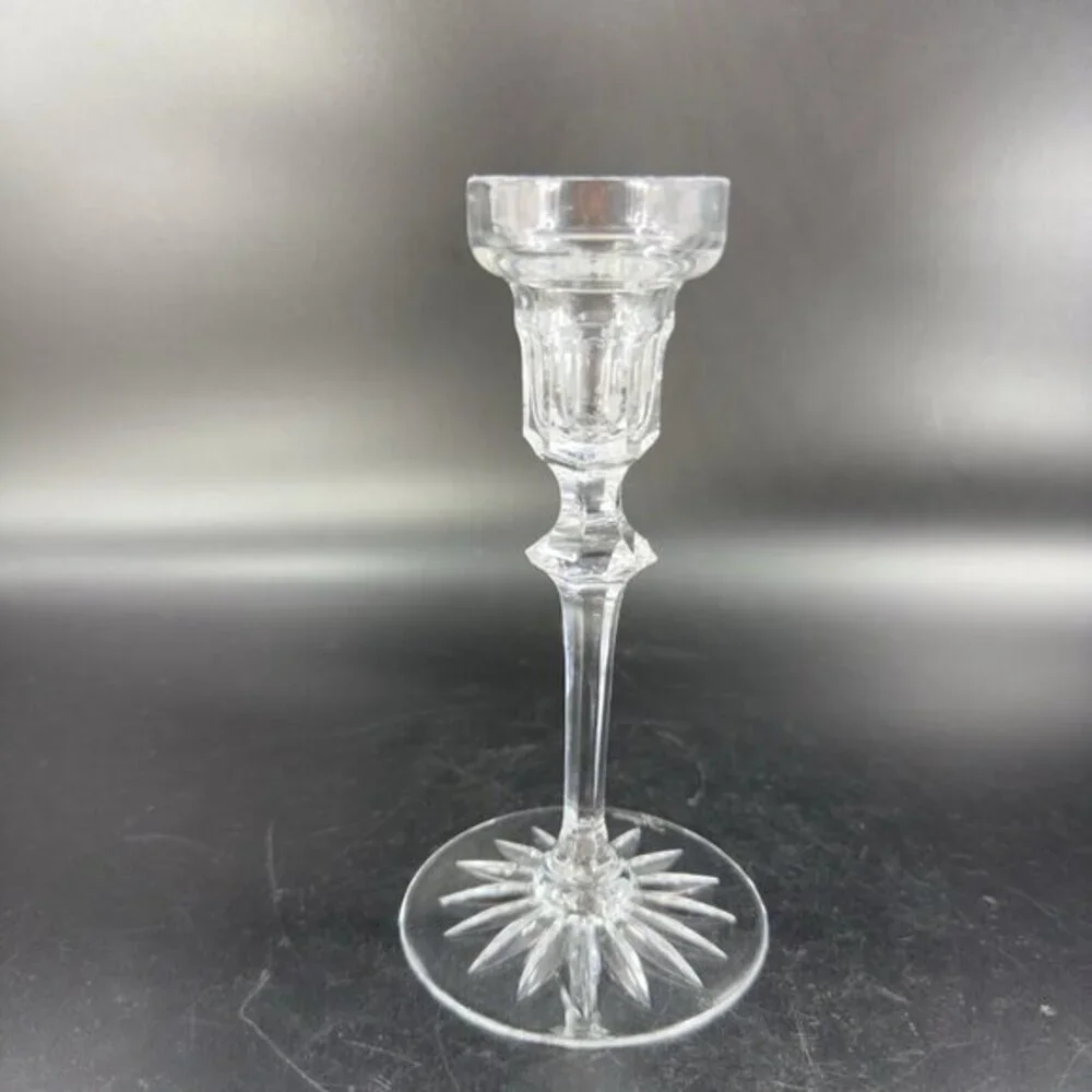 Rogaska‎ Richmond Clear Crystal Candle Holder Set 2 Clear Crystal Marked Bottom
